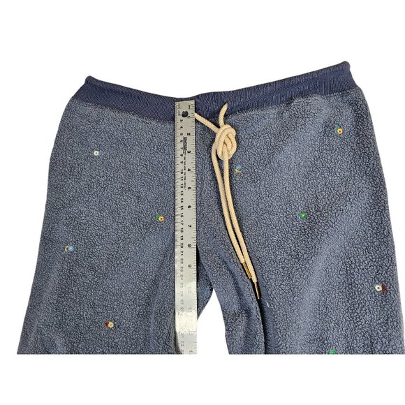 The Great Sherpa Floral Embroidered Cropped Sweatpants Size 0 Blue - Picture 4 of 10